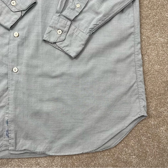 Gitman Bros Shirt Adult 16.5 Gray Button Up Cotton Long Sleeve Dress Shirt Men - Picture 7 of 14